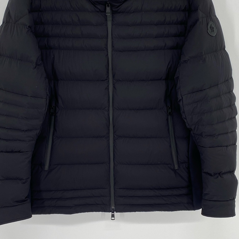 Moncler Pires Logo Appliquéd Quilted Shell Down Biker Jacket Black size 4 - Picture 5 of 17